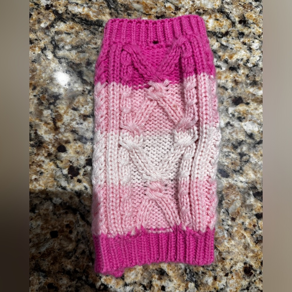 Boutique dog puppy sweater by sassy rascal, pink size extra small